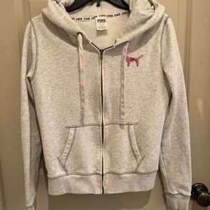 Pink small hoodie light gray